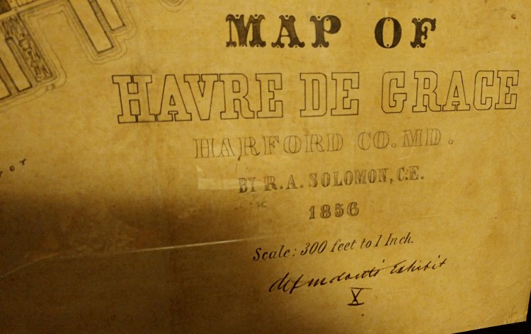Title section of 1856 Havre de Grace, MD map