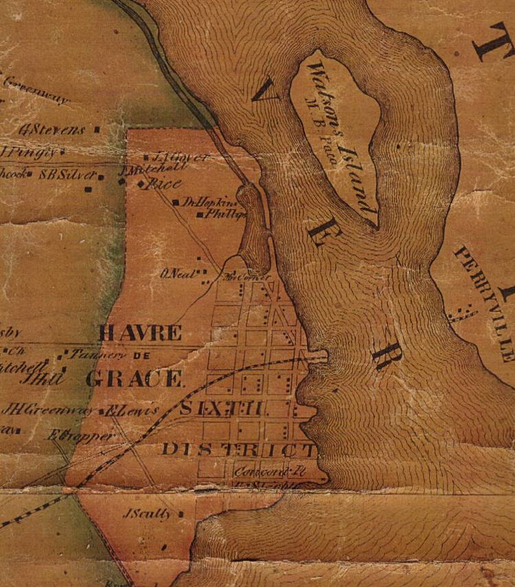 1858 Havre de Grace map