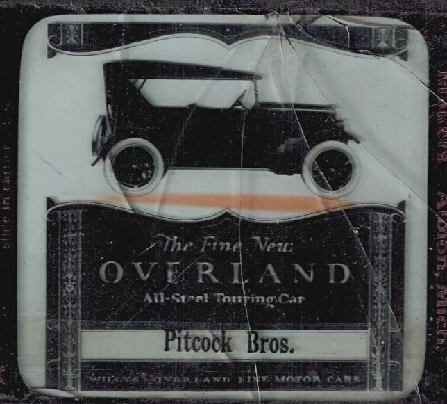 Overland touring car ad for Pitcock Bros in Havre de Grace
