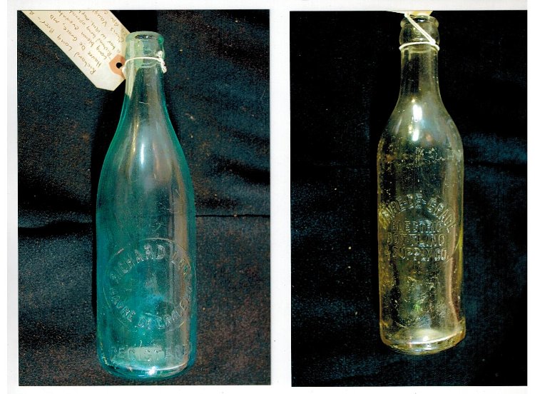vintage bottles - left: Richard Long, rectifier/right - Havre de Grace Electric Bottling and Supply Co.