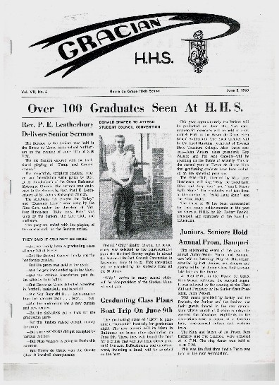 Photo of The Gracian - newsletter of Havre de Grace High School 1960