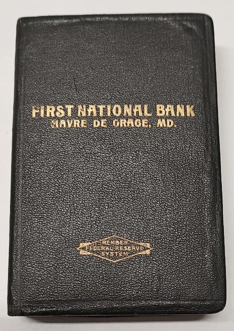 A bank that looks like a book from First National Bank of Havre de Grace