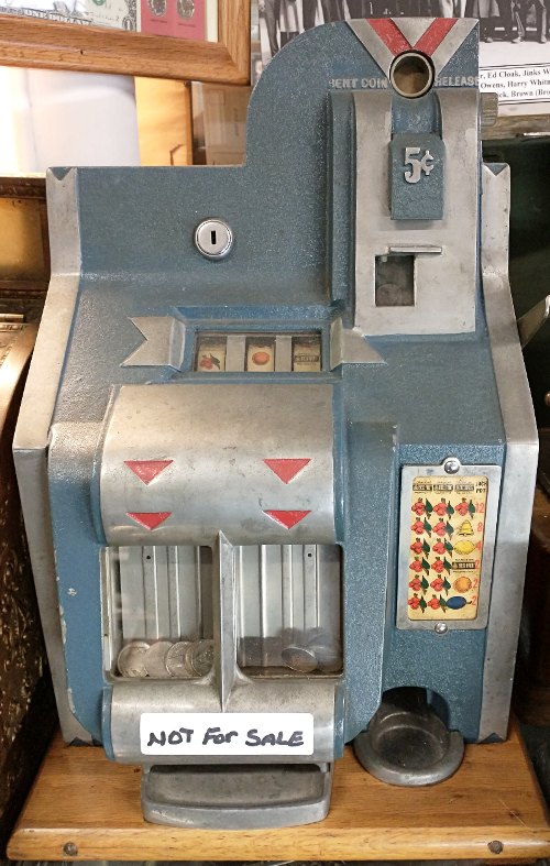 Nickel Slot Machine used in the Hatem Store in Havre de Grace from the 1930s to early 1960s