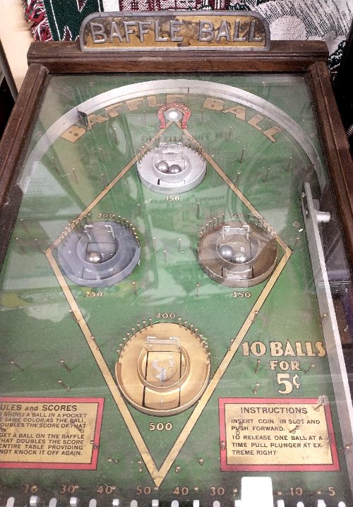 The Baffle Ball Game available at the Hatem Store in Havre de Grace from 1930s til 1960s