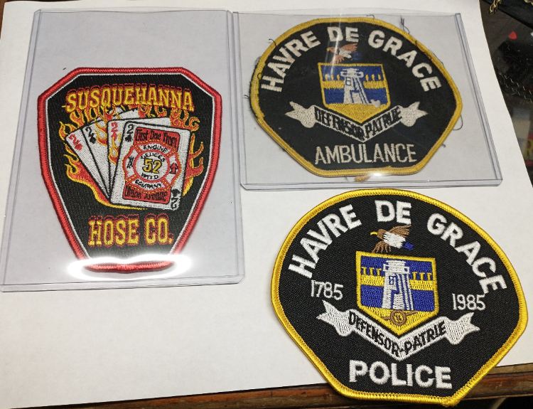 Havre de Grace Patches for Police, Ambulance, and Susquehanna Hose Co.