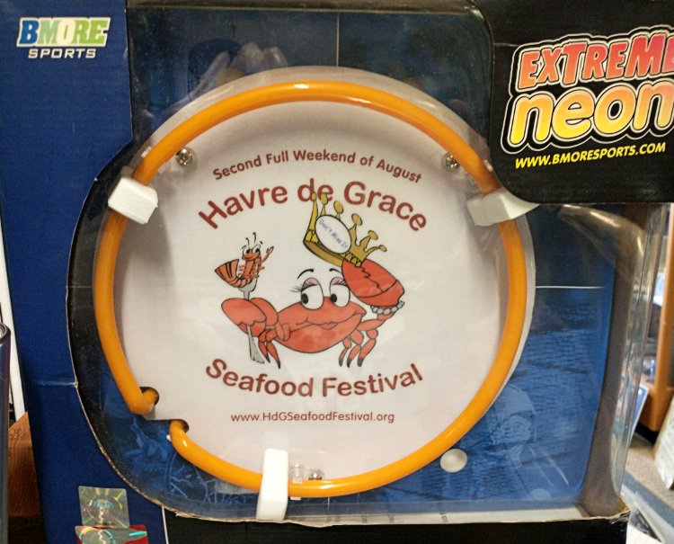 Extreme neon advertising light for the Havre de Grace Seafood Festival