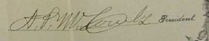 Signature on an 1899 bond - A. P. McCombs of Havre de Grace - Havre Iron Co.