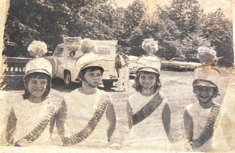 4 members of the Havre de Grace Hi-Steppers around 1968-1970: (l to r) Lauren Phillips, Lin Phillips, Annie McLhinney, Tootie Phillips