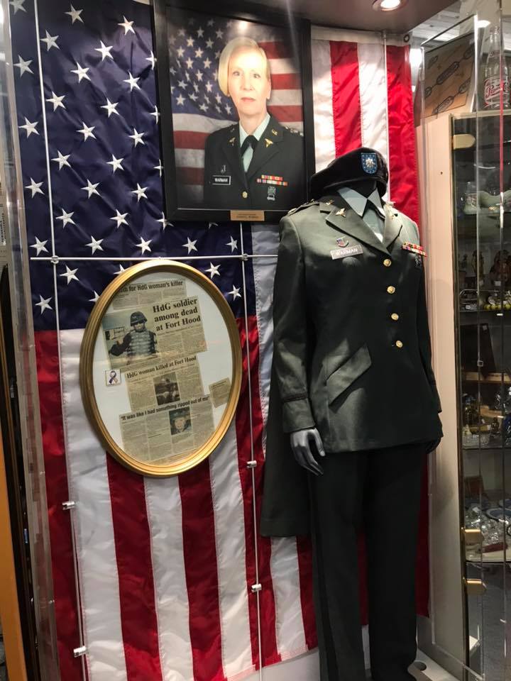 The display honoring Lt. Col. Juanita Warman in Bahoukas Antique Mall - Havre de Grace History MuZeum