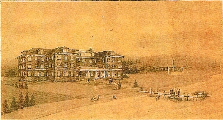 artist rendering of The Bayou Hotel from 1921 marketing brochure