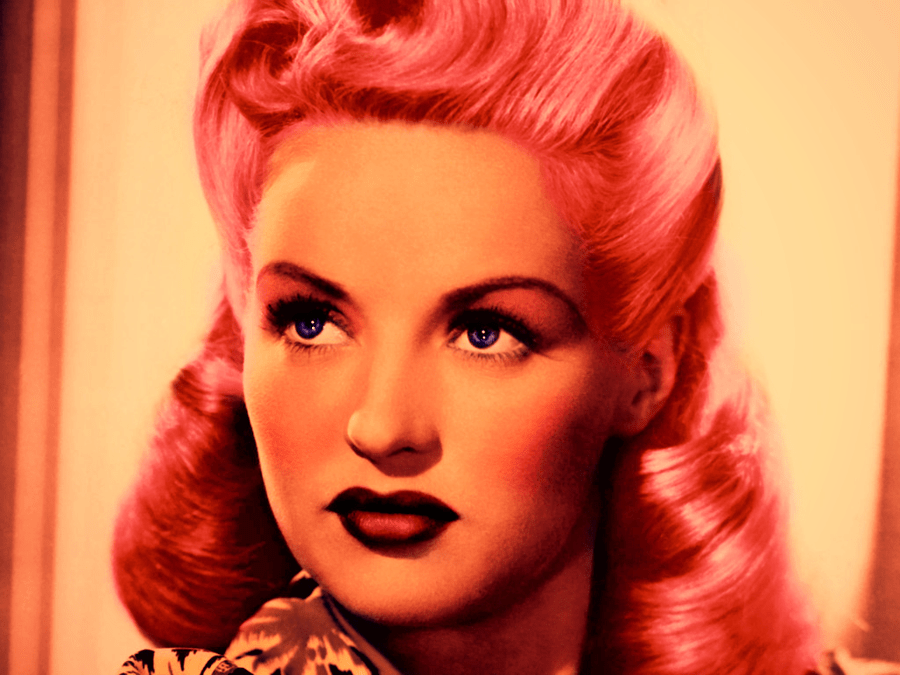 Photo of Betty Grable that Jeanne Preston Hawtin of Havre de Grace says had pink hair! 
photo courtesy of picsofcelebrities.com 