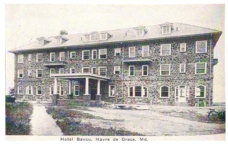 postcard Image of the Hotel Bayou of Havre de Grace, MD