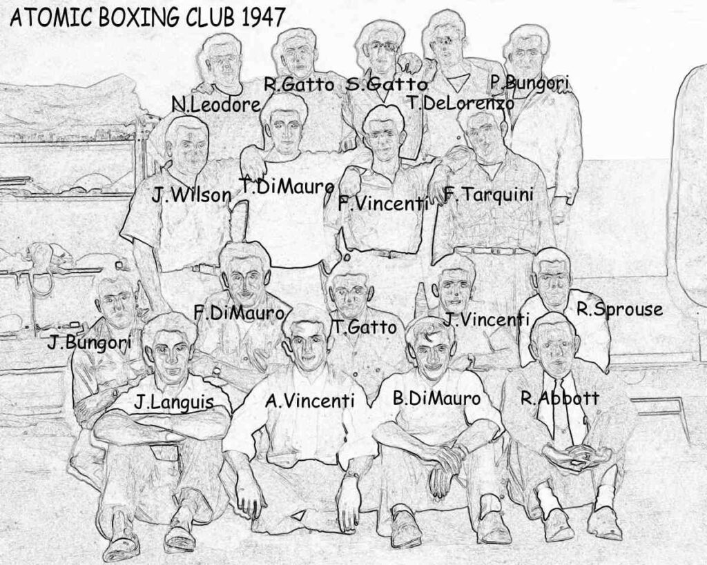 ID of boxers in 1947 photo of the Atomic Athletic Club - boxing - Havre de Grace MD