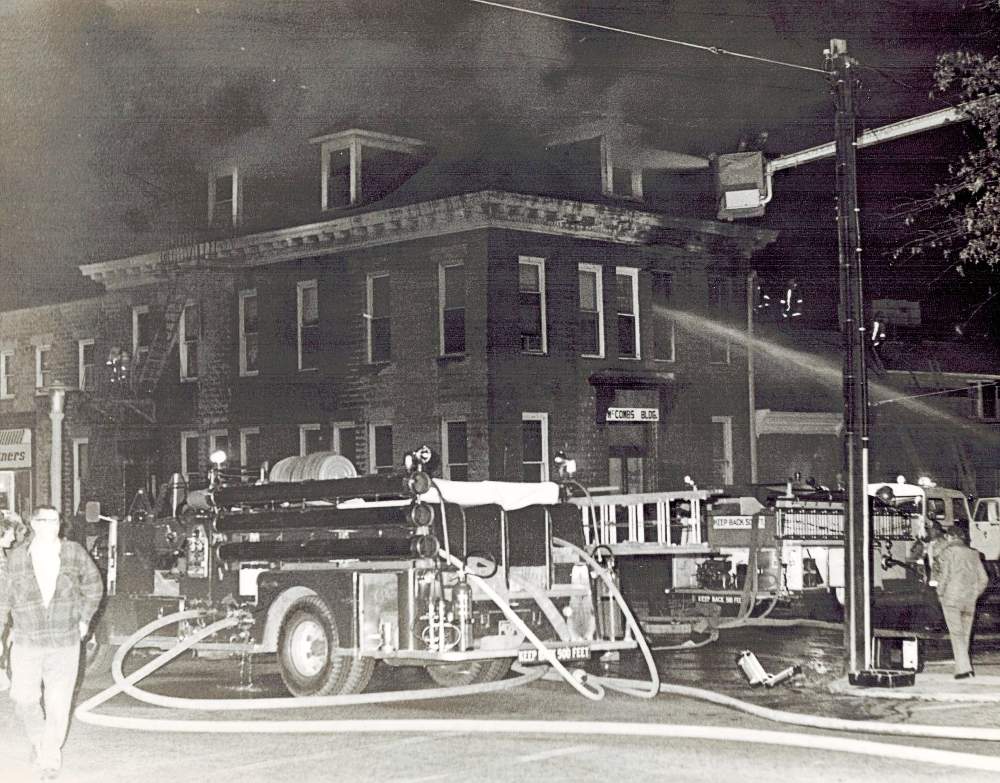 1973 fire in 3rd floor of the McCombs Building at Union and Franklin in Havre de Grace, MD