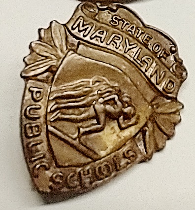 Pin - Public Schools - State of Maryland - looks like at athletic pin -runners on the front- from estate of Frances Zellman - probably from the 1930s-1940s
