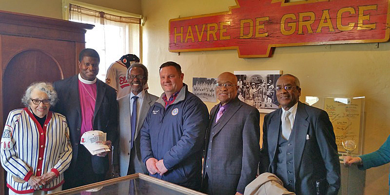 Camay Calloway Murphy at the Lock House Museum where she presents a display of memorabilia to begin the effort to have a statue built for Ernest Burke, Negro League Baseball Player