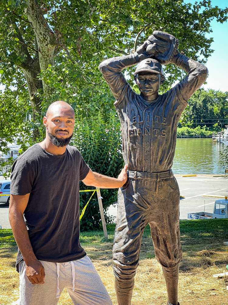 The dedicated Ernest Burke Sculpture by Artist Austen Brantley at Concord Point Park in Havre de Grace thanks to the determined effort of Camay Calloway Murphy