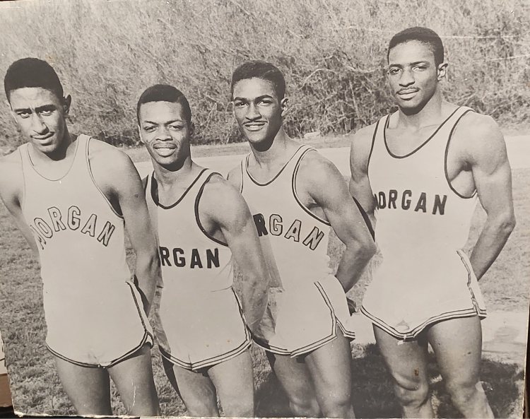 Wardell Stansbury, on far right, member of Morgan College track team.