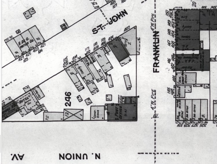 1921 Sanborn Map - Old Post Office located at Franklin St & Union Ave in Havre de Grace MD
