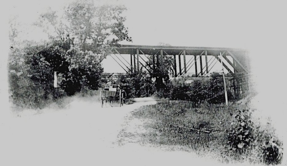 Photo by Ken Lay 1920s - Rt 155 - by B&O Railroad Bridge - with horse and carriage