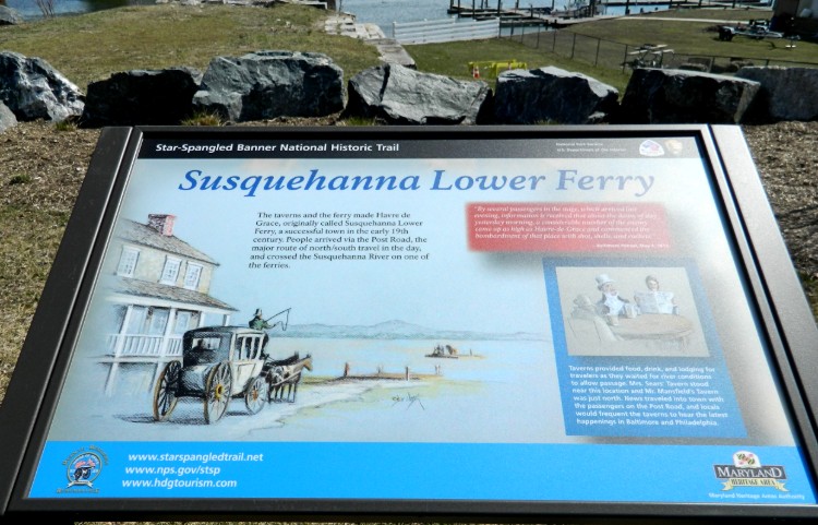 Historical Marker - Old Post Road - Susquehanna Lower Ferry - located in David Craig Park - Havre de Grace