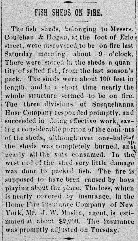 Havre Republican article, Fish Sheds on Fire, 1906 - Havre de Grace, MD